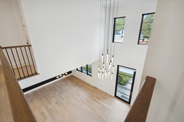 entrance foyer with light hardwood / wood-style floors