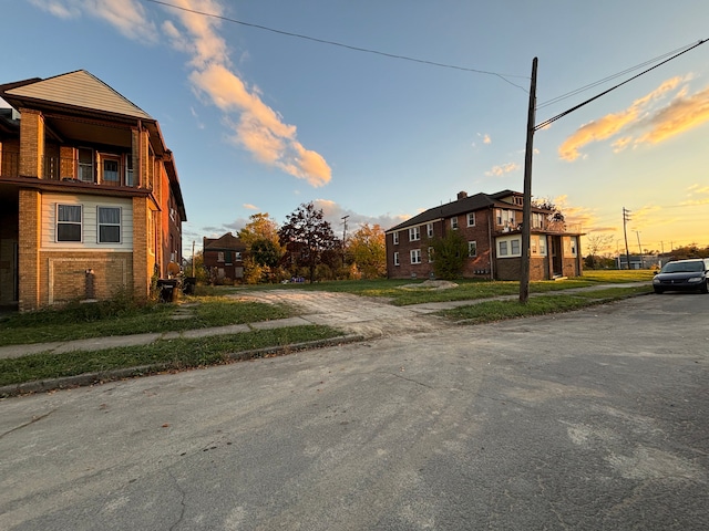 view of property exterior at dusk