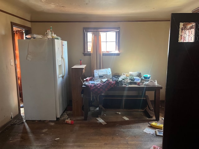 misc room with dark wood-type flooring