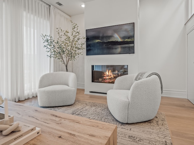 living room featuring wood-type flooring