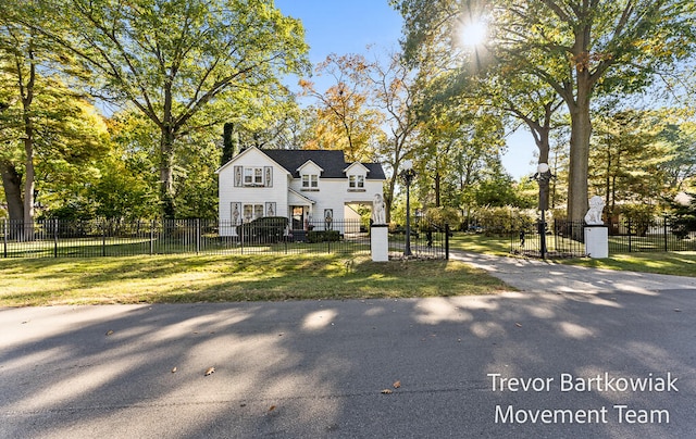 view of front facade with a front lawn