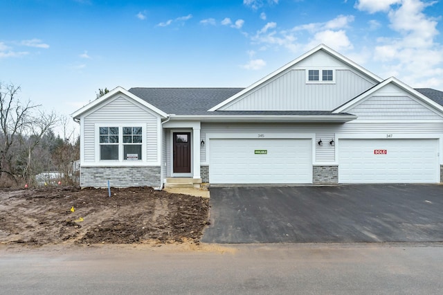 view of front of house with a garage