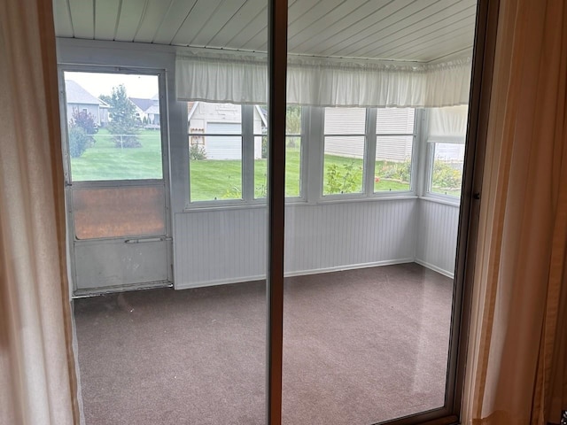 view of unfurnished sunroom