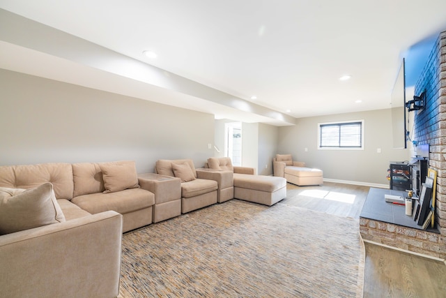 living room featuring wood-type flooring