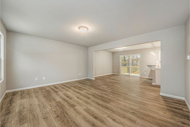 spare room with wood-type flooring