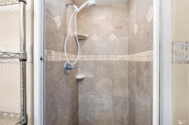 interior details featuring an enclosed shower