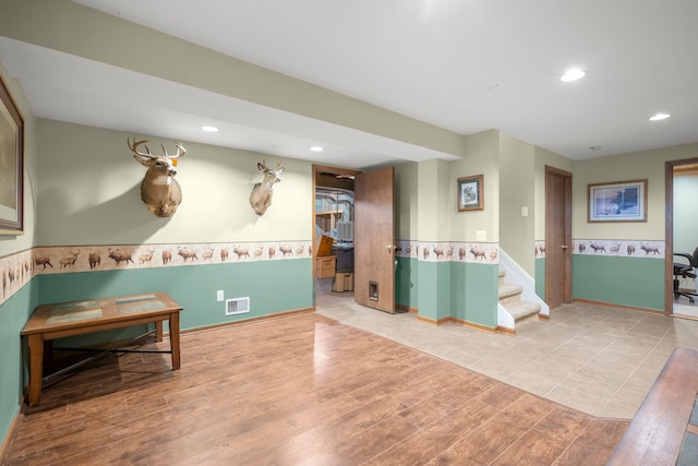 interior space featuring light hardwood / wood-style floors