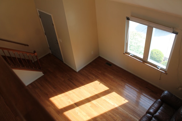 interior space with hardwood / wood-style floors