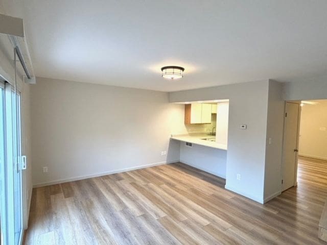 interior space with light hardwood / wood-style floors