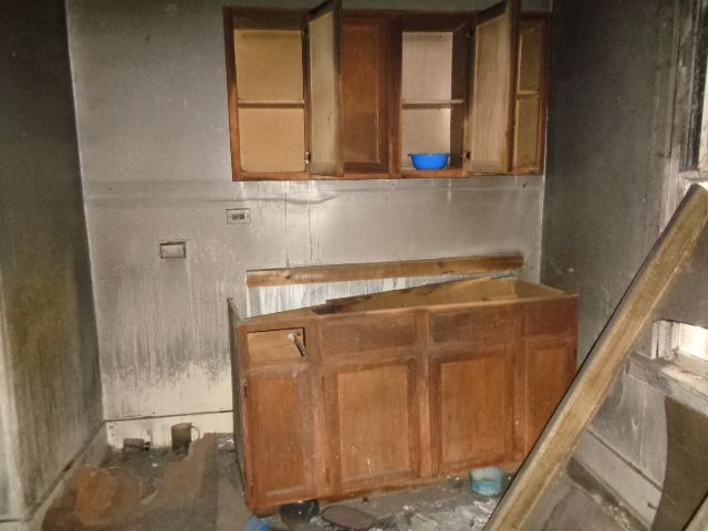 kitchen with brown cabinets