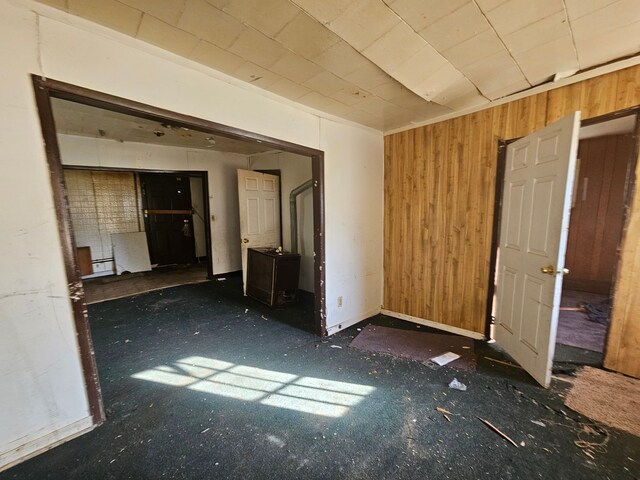 17408 Hamburg St, Detroit, MI 48205 - spare room featuring wooden walls and baseboards