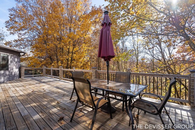 2766 48th Ave, Zeeland, MI 49464 - wooden terrace featuring outdoor dining area