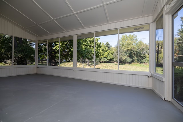 view of unfurnished sunroom