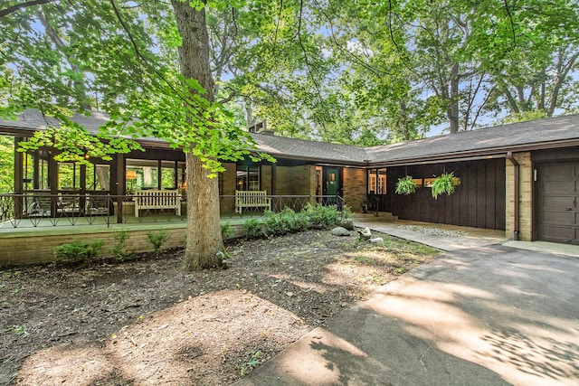 view of yard with a porch