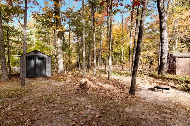 2001 Chippewa St, Traverse City, MI 49686 - view of yard featuring a storage shed