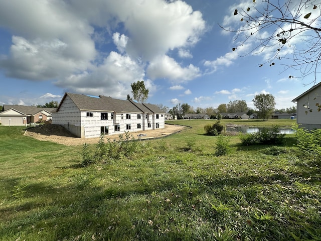 exterior space featuring a water view