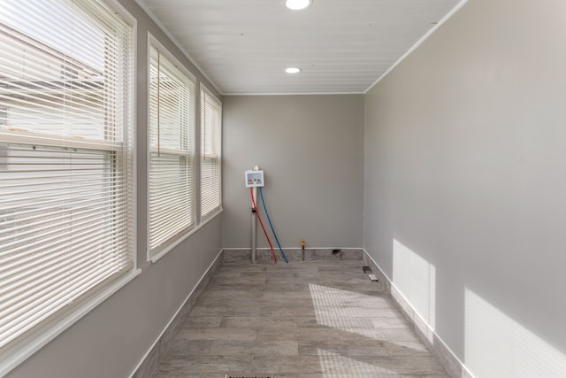 washroom with hardwood / wood-style flooring