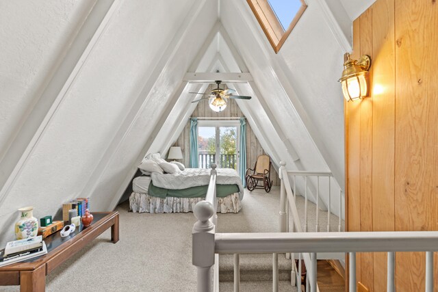 8918 W School Section Lake Dr, Mecosta, MI 49332 - carpeted bedroom with lofted ceiling