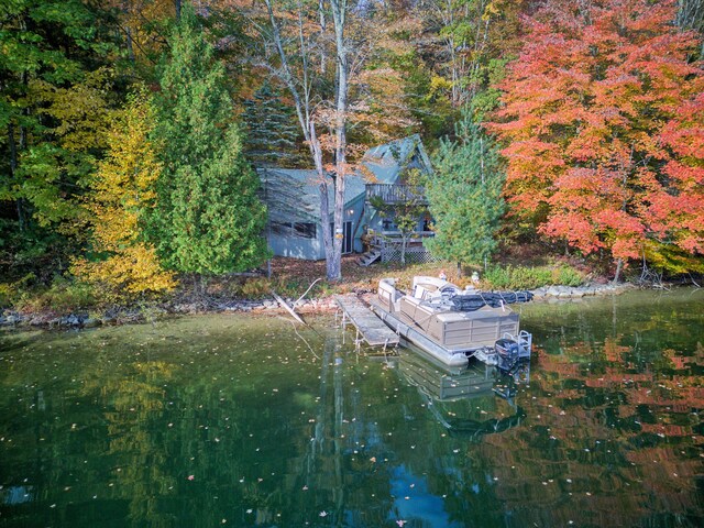 8918 W School Section Lake Dr, Mecosta, MI 49332 - view of yard featuring a view of trees and a water view