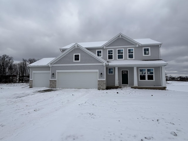 craftsman house with a garage