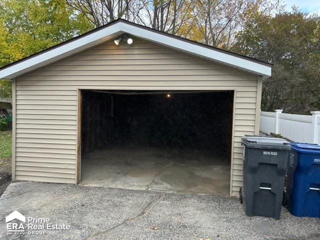 view of garage