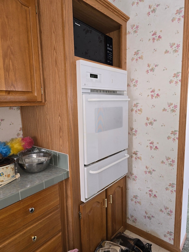 kitchen featuring white oven