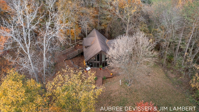 6020 Clark Rd, Bath, MI 48808 - view from above of property with a heavily wooded area