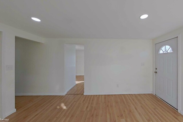 entryway with light wood-type flooring