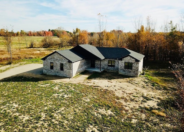 exterior space with a rural view