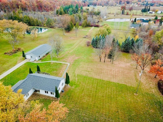 bird's eye view with a rural view