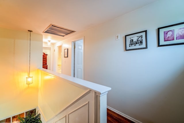 hall featuring dark hardwood / wood-style flooring