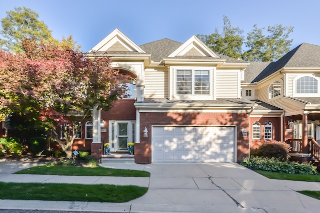 view of front facade featuring a garage