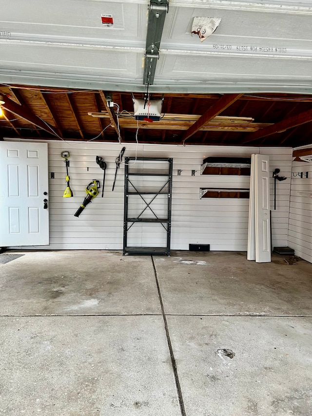 view of garage