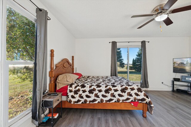 16248 Wabash Rd, Waldron, MI 49288 - bedroom featuring wood finished floors, ceiling fan, and baseboards