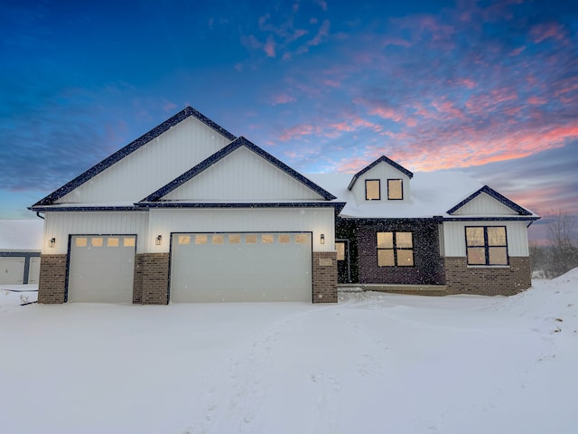 view of front of home with a garage