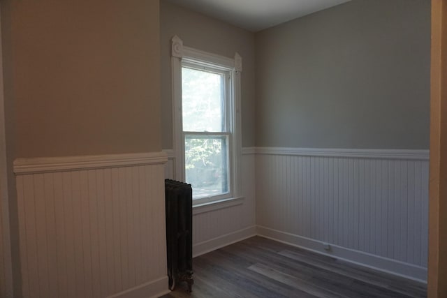 empty room with dark wood-type flooring