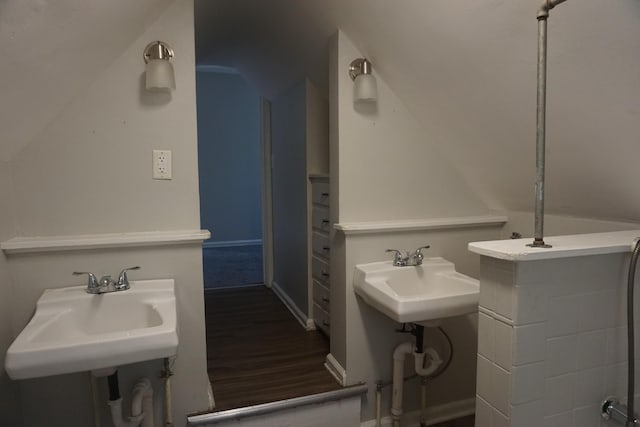 bathroom featuring hardwood / wood-style flooring