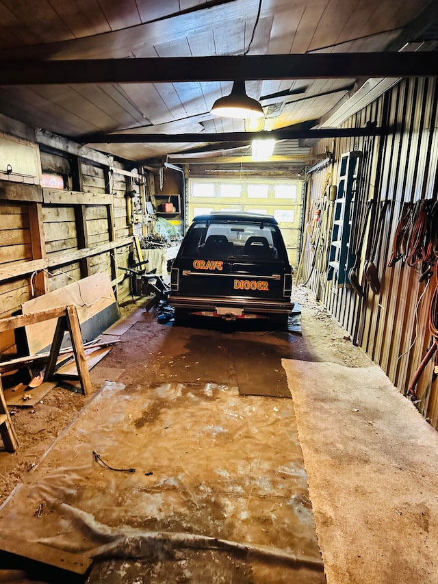 view of garage