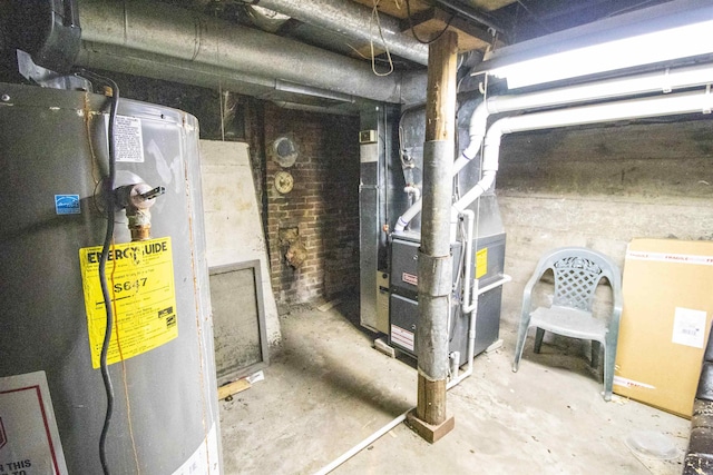 utilities featuring heating unit and water heater