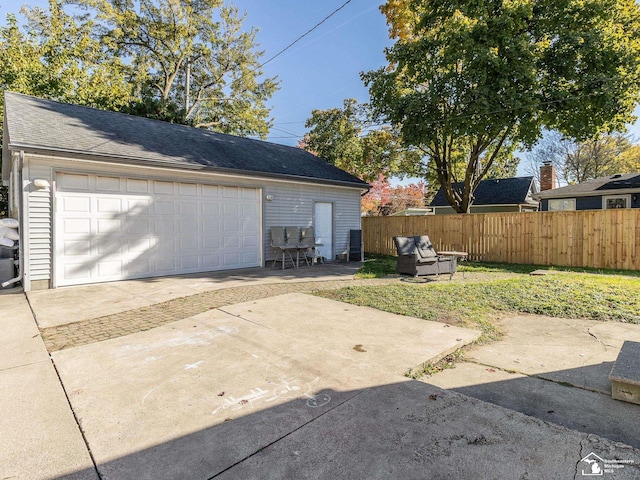 view of garage