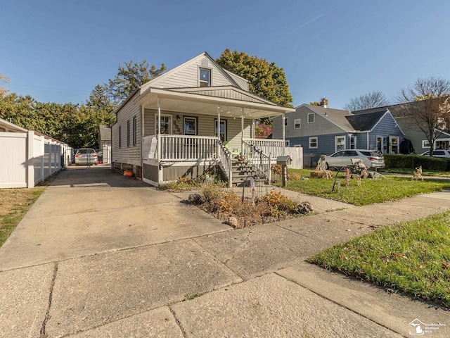 view of front of property with a porch