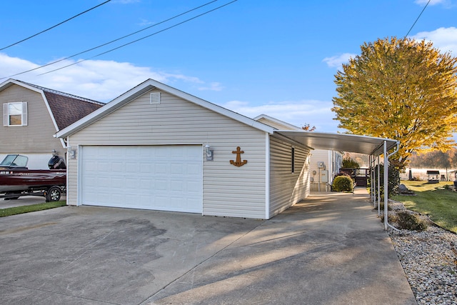 garage featuring a carport