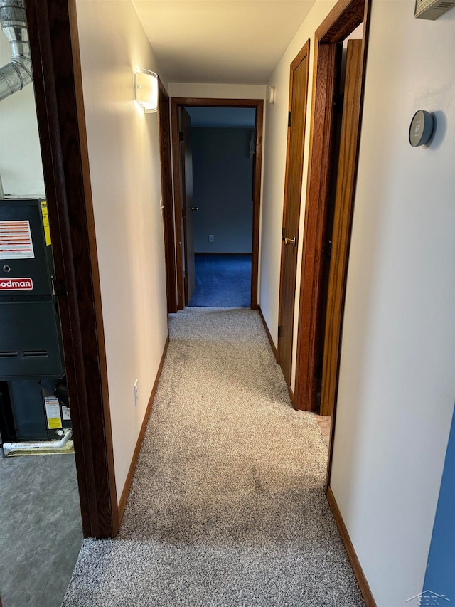 hallway featuring carpet floors