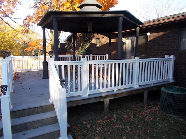 1164 Mary Jane Cir, Caro, MI 48723 - wooden terrace with central air condition unit