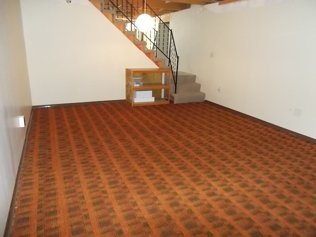 basement with carpet floors