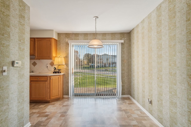 view of unfurnished dining area