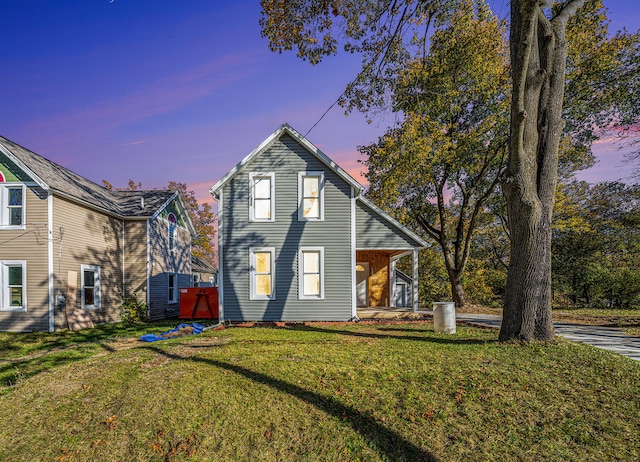 view of property with a lawn