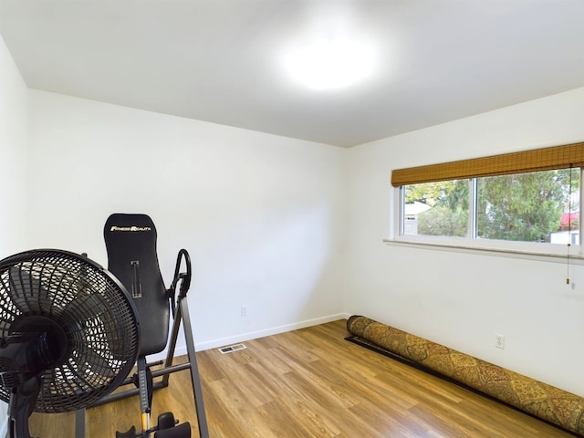 home office featuring light hardwood / wood-style floors