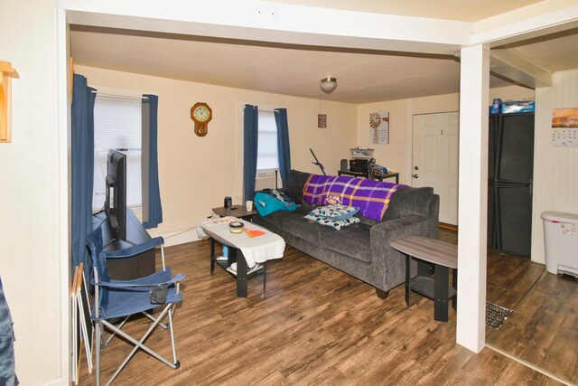 221 N 6th St, Niles, MI 49120 - living room featuring wood finished floors and beam ceiling