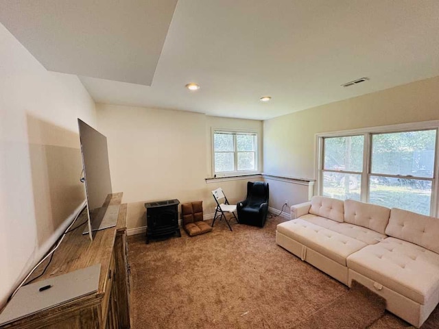 living room featuring carpet flooring